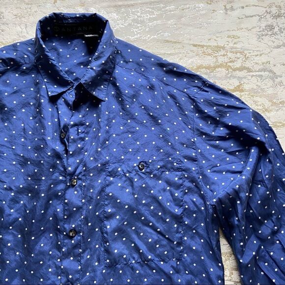 Santana Vintage 100% silk button down - Picture 2 of 11